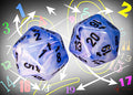 Vortex Ice Blue/black Countup&down d20 | Single die (1 piece/die)