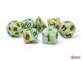 Marble Mega-hedral Green/dark green 7-Die Set