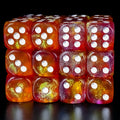 Purple & Orange 16mm Glitter Pipped Dice