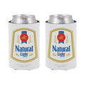 Natural Light Beer AB Cooler  Fits 12 oz Aluminum Can Coozie White