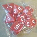Red Opaque 7 Die Set Polyhedral Dice by BrycesDice RPG Magic D&D Unique Fun