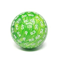 Green Pearl Single 100 Sided Polyhedral Dice (D100) | Green White (45mm)
