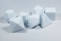 White Blank 7-Dice Set d4, d6, d8, d10, d12, d20 for Customization Ready DIY Bescon