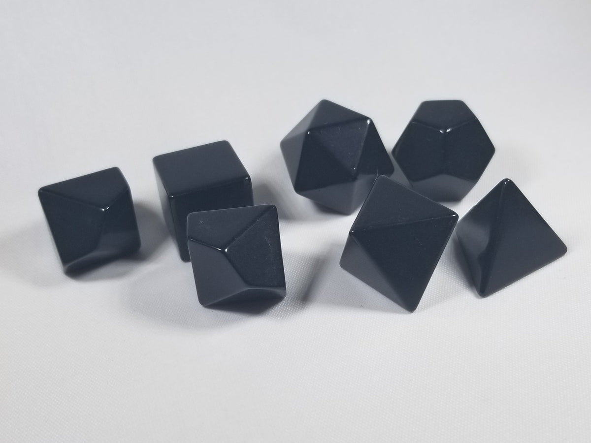 Black Blank 7-Dice Set d4, d6, d8, d10, d12, d20 for Customization Ready DIY Bescon