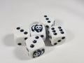 Panda Dice Six Sided D6 16mm White with Black Pips