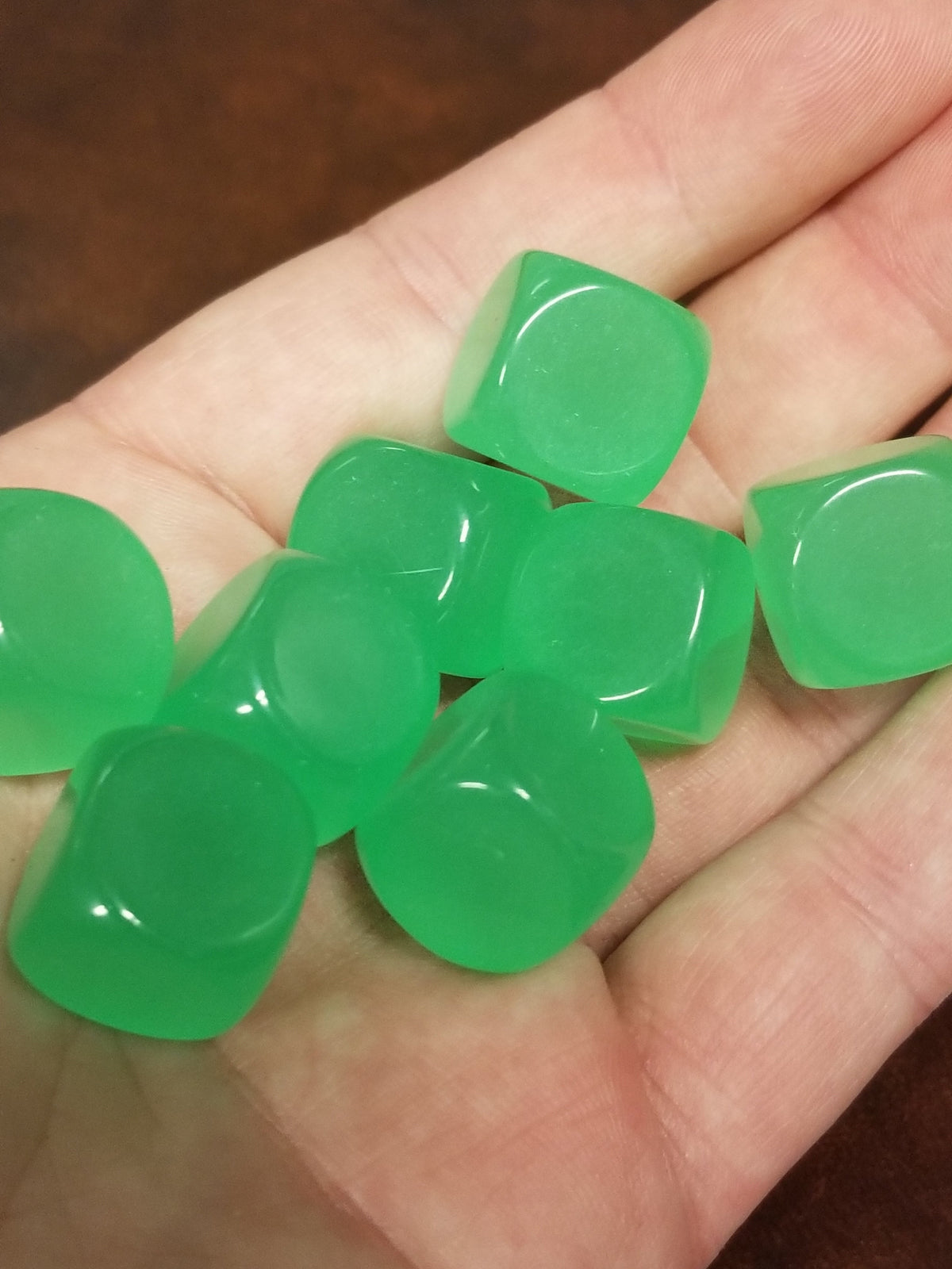 Green Glow in the Dark Blank d6 16mm Dice DIY (sold per die)