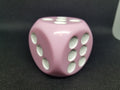 Pink 50mm d6 with White Pips Jumbo Pipped Dice