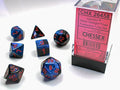 Gemini® Mini-Polyhedral Black-Starlight™/red 7-Die Set (Mini Poly Release 2)