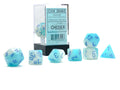Gemini® Polyhedral Pearl Turquoise-White/blue Luminary™ 7-Die Set /16mm/12mm/30MM