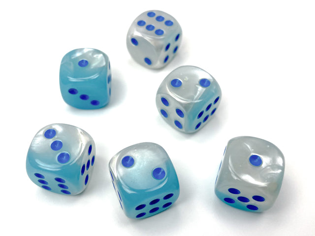 Gemini® Polyhedral Pearl Turquoise-White/blue Luminary™ 7-Die Set /16mm/12mm/30MM