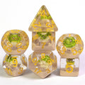 Potted Succulent 7-Dice Set w/Yellow Numbers Dnd Dice Set