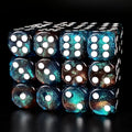 Red & Blue 16mm Glitter Pipped Dice (per die)