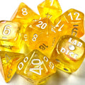 Borealis® Polyhedral Canary/white Luminary™ 7-Die Set (with bonus die)