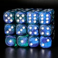 Blue & Green 16mm Glitter Pipped Dice