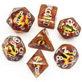 Brown Demon Eye Dragon Eye Dice 7-Dice Set Resin Dungeons and Dragons Dice