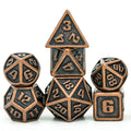 Copper Mini Metal Dice Ancient Effect | (10mm to 15mm) 7-Dice Udixi RPG