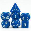 Dark Blue Homage 7-Dice Set w/Blue Numbers Minimalist