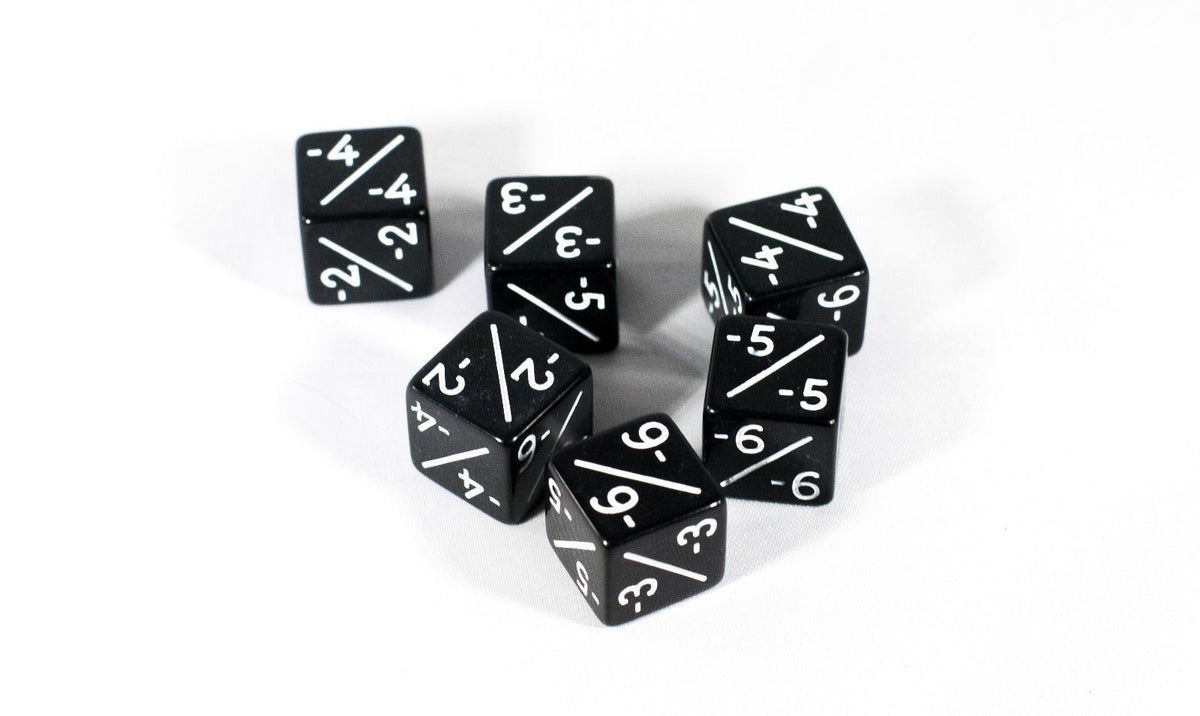 Black D6 MTG -1/-1 Counter Dice - Magic: The Gathering DnD d6 Stats (Sold Per Die)