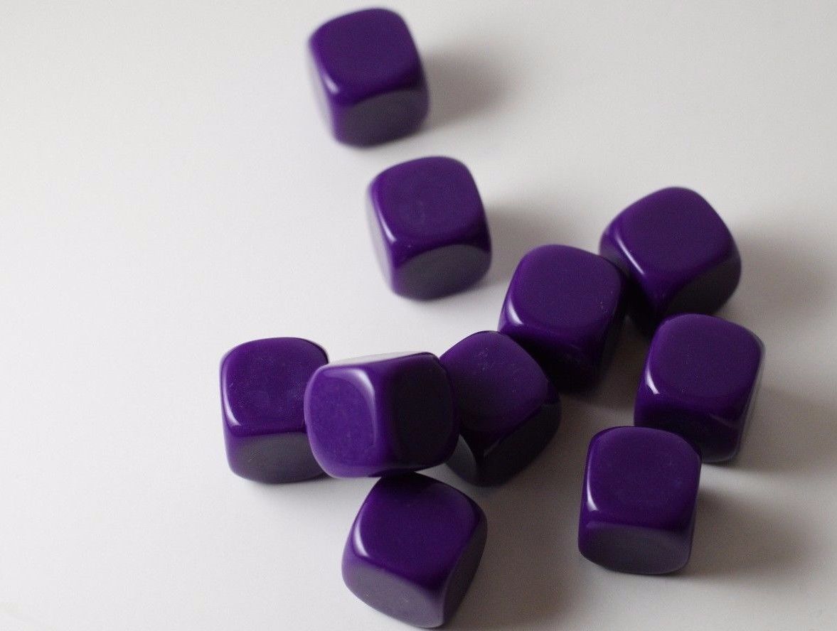 (Sold by Piece) Blank Purple Dice / Counting Cubes 16mm D6 Square RPG Gaming Dice DIY