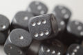 Hi-Tech Speckled 16mm D6 Pipped | Grey/Silver (sold per piece)