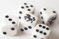 White Dice with Black Unicorns Dice Sided Bunco RPG D6 16mm Roll (sold per die)