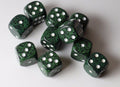 Recon Speckled 16mm D6 Pipped | Sold Per Die (Green/White)