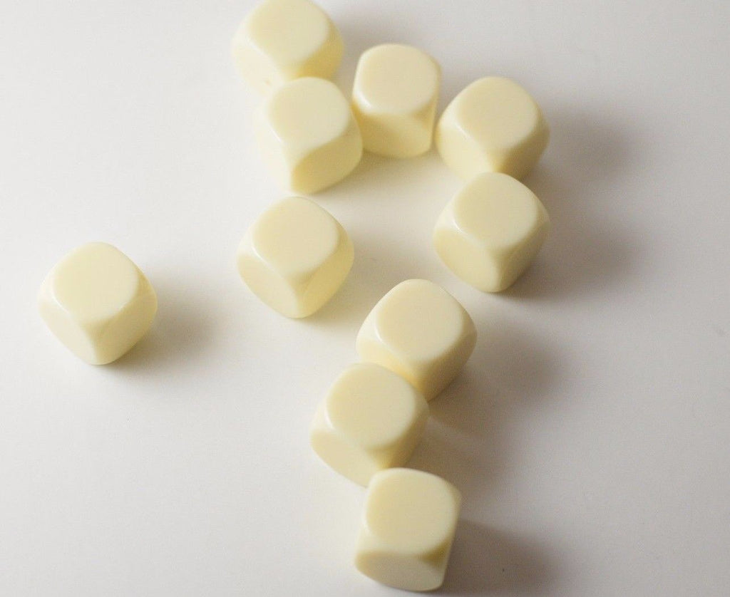 (Sold by Piece) Blank Ivory Dice / Counting Cubes 16mm D6 Square RPG Gaming Dice DIY