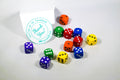 New Dice 12mm 6-sided Red Orange Yellow Green Blue Purple Small Rainbow 12 Dice