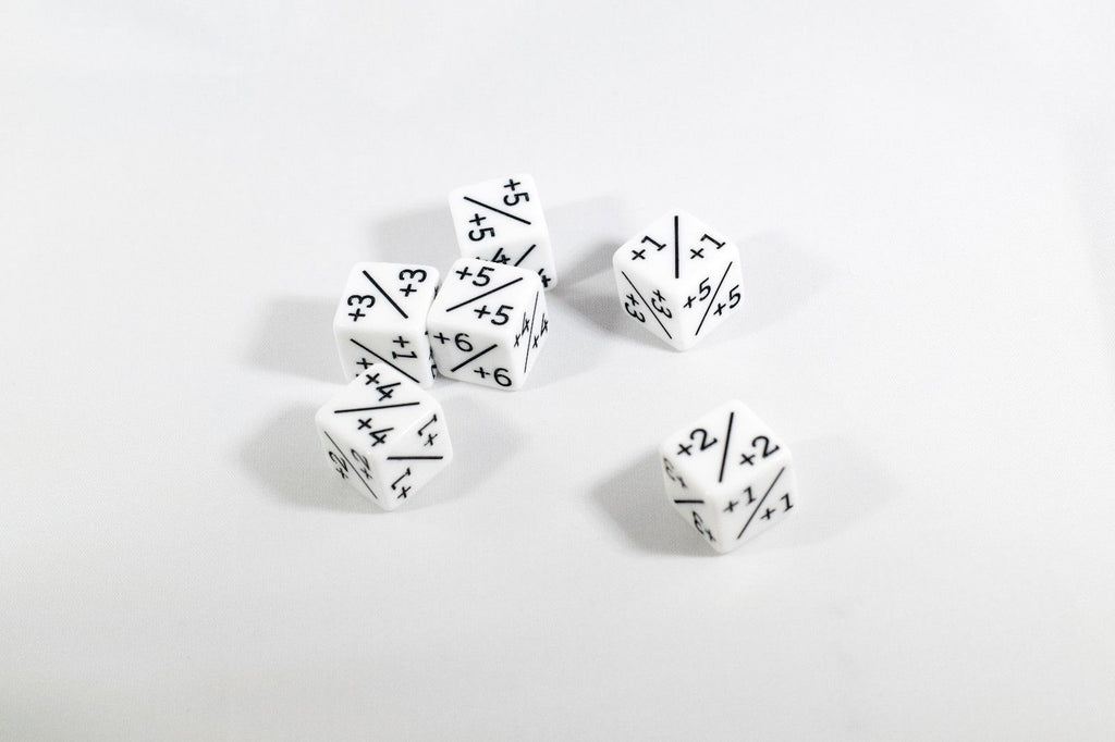 White D6 MTG +1/+1 Counter Dice  - Magic: The Gathering DnD d6 Stats (Sold Per Die)