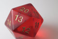 NEW 55mm Transparent Ruby Red Giant Jumbo Large D20 Life Counter Dice MTG RPG