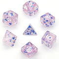Purple Glitter Stars Dice Series 7-Dice Set