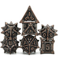 Ancient Copper Pinwheel Strengthened Metal 7-Dice Set | Metal DND Dice