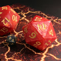 55mm Titan d20 (Red with Gold) Huge d20 for DND RPG
