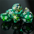 Sea Green Starfish Dice 7-Dice Set Resin Dungeons and Dragons Dice