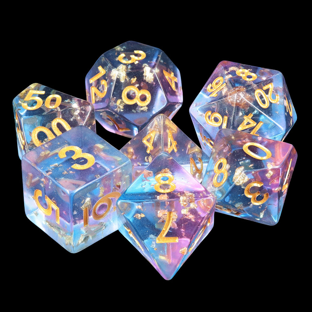 Scattered Stars 7-Dice Set Resin Dungeons and Dragons Dice Sharp Edge