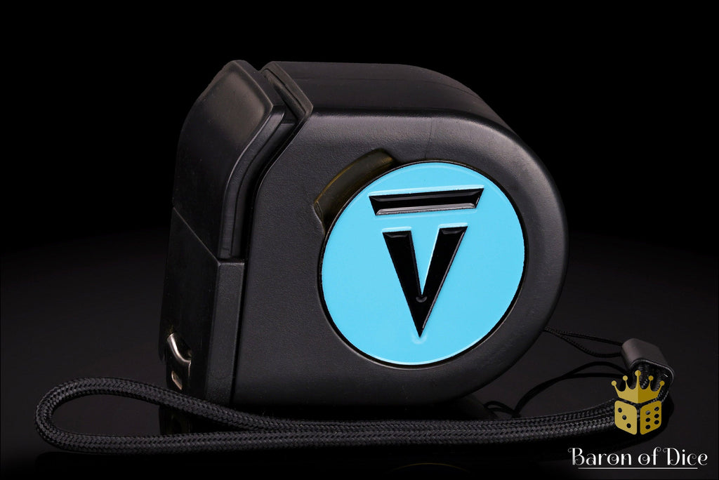 Vanguard Tactics | Light Blue | Wargaming Tape Measure | Baron's Coin™ Compatible