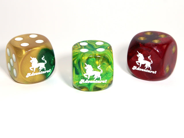 Adventure (Unicorn) d6 16mm Pipped | Sold per die (Dice colors are at random)