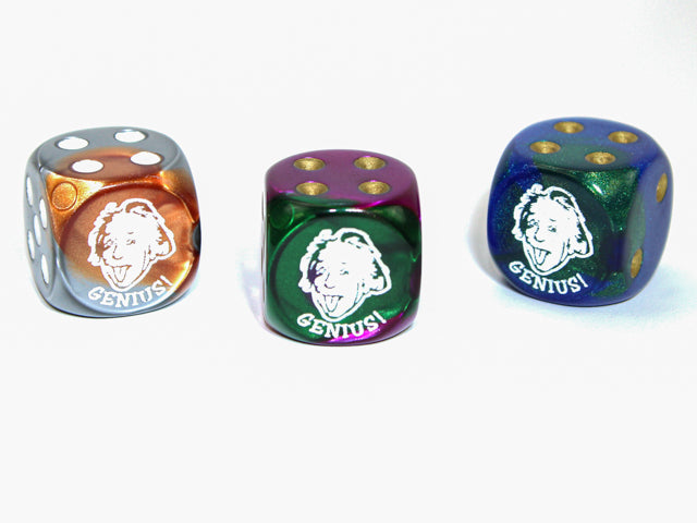 Genius d6 Smart Dice (Dice colors are filled at random) Pipped Dice 16mm (sold per piece)