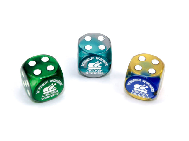 Winner Winner Chicken Dinner d6 (Sold per die) Pipped Dice 16mm