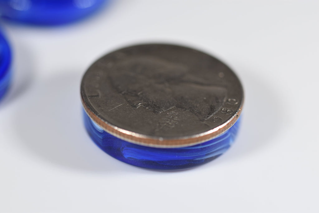 Backgammon Small Checker Vortex Blue (24mm x 6.5mm)