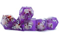 Purple Skull Inclusion 7-Dice Set Resin Sharp Edge RPG DND (Limited Stock)