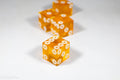 Birds Eye Orange Saffron Casino Dice d6 19mm Razor Edge No Serial Numbers or Names Clean (sold per piece)