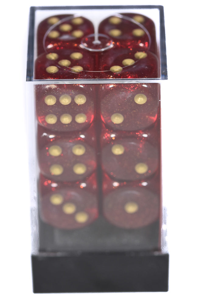 Borealis Magenta/gold Numbers 16mm Block d6 (27624) Chessex