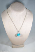Cloudy Sky Blue Resin Sphere Necklace Pendant White Clouds
