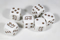 White Dice with Brown Bear; 6 Sided Bunco RPG Game D6 16mm Roll Rounded Corner