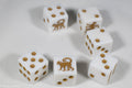 White Dice with Monkey; 6 Sided Bunco RPG Game D6 16mm Roll Square Corner