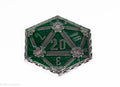 Silver Green Enamel Effect D20 Metal Coins d2