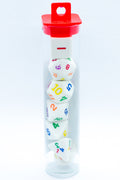 Rainbow Polyhedral Dice 7-Dice Piece Set White w/ Rainbow Color Numbers