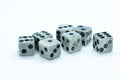 Cattle Bone Dice 10mm (Deep Eye & Ring) | Off-White Dark d6 (sold by the piece)