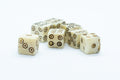 Camel Bone Dice 10mm (Deep Eye & Ring) Off-White Brown d6 (sold by the piece)